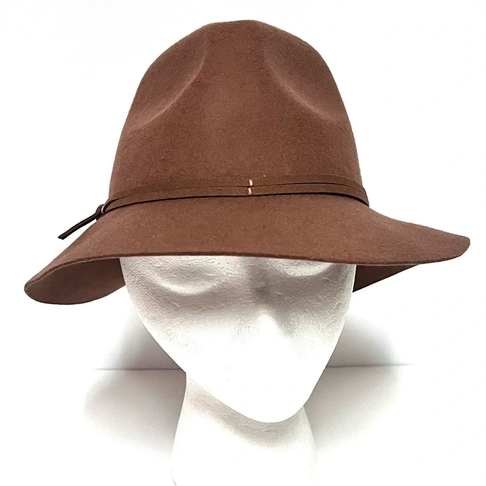 A New Day Wool Downbrim Fedora Hat Brown Quiet Luxury Rustic Chic  Brown NWT